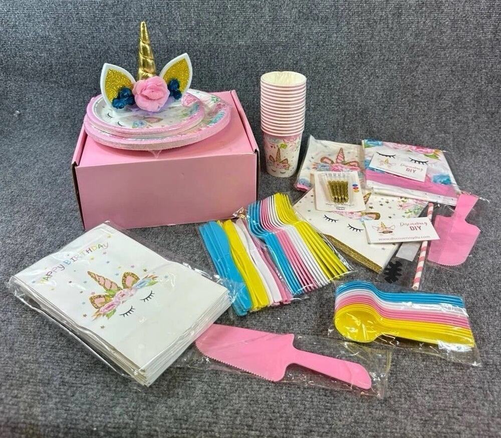Discovering DIY Unicorn Birthday Party Supplies Kit Rainbow Pink Decorations